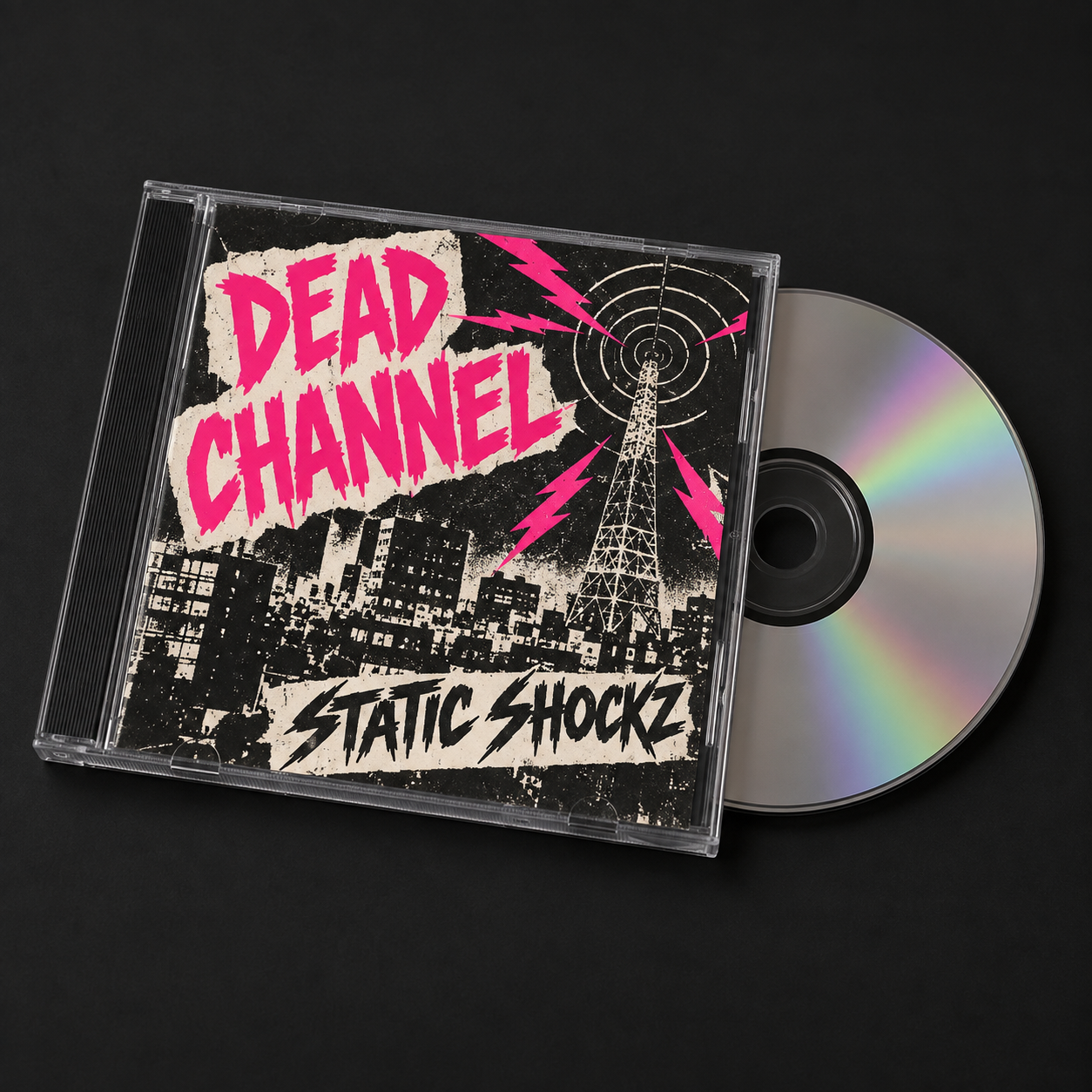 Dead Channel Static Shockz CD in a jewel case with a silver disc